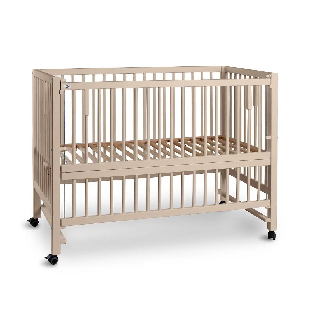 Lit cododo XXL Hajo en hêtre, beige soie, 120x60 cm – tiSsi