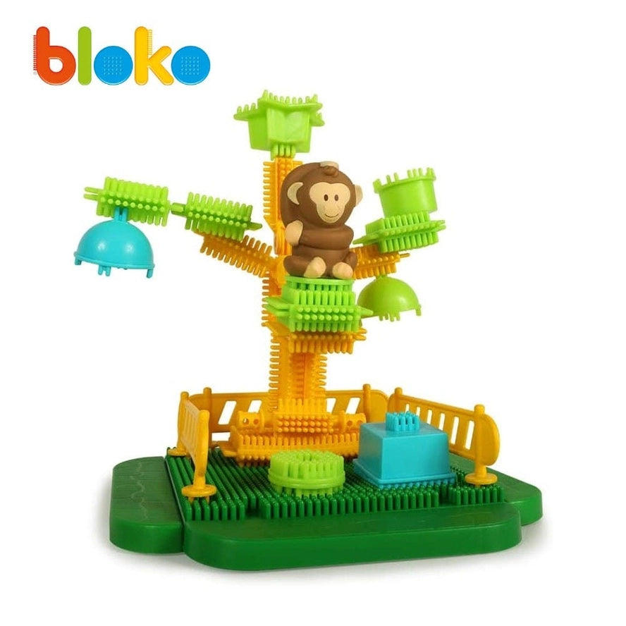 Coffret 100 Bloko + 3 Figurines 3D Jungle - Bloko  Bloko Coffret 100 Bloko + 3 Figurines 3D Jungle - Bloko myplayground