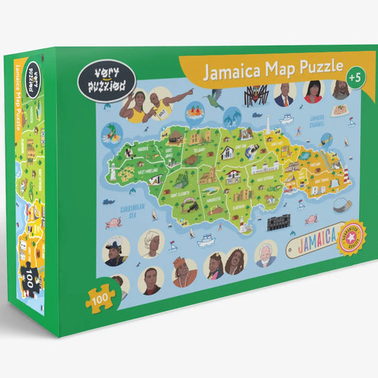Puzzle carte de la Jamaïque - Jeu educatif pour enfants (5 ans et +)