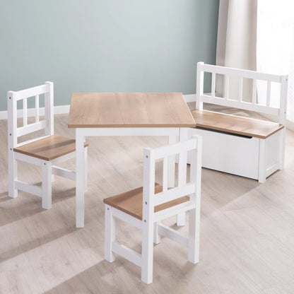 Banc de Coffre Pour Enfants - Coffre à Jouets en Bois Blanc - Roba Kids