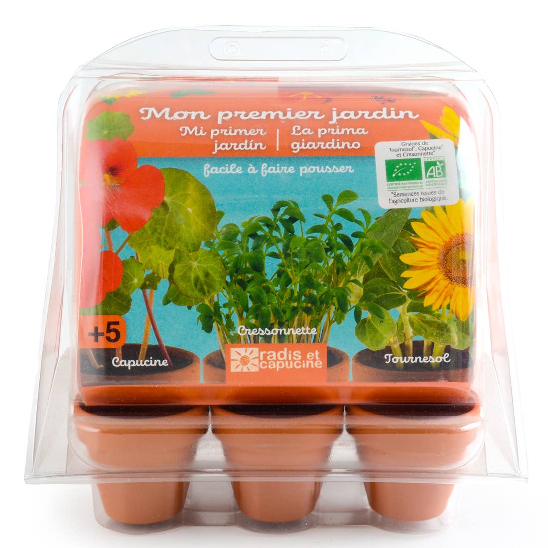 Serre plastique recyclé - Mon premier jardin - Kit créatif de jardinage Enfant  Radis Et Capucine Serre plastique recyclé - Mon premier jardin - Kit créatif de jardinage Enfant myplayground