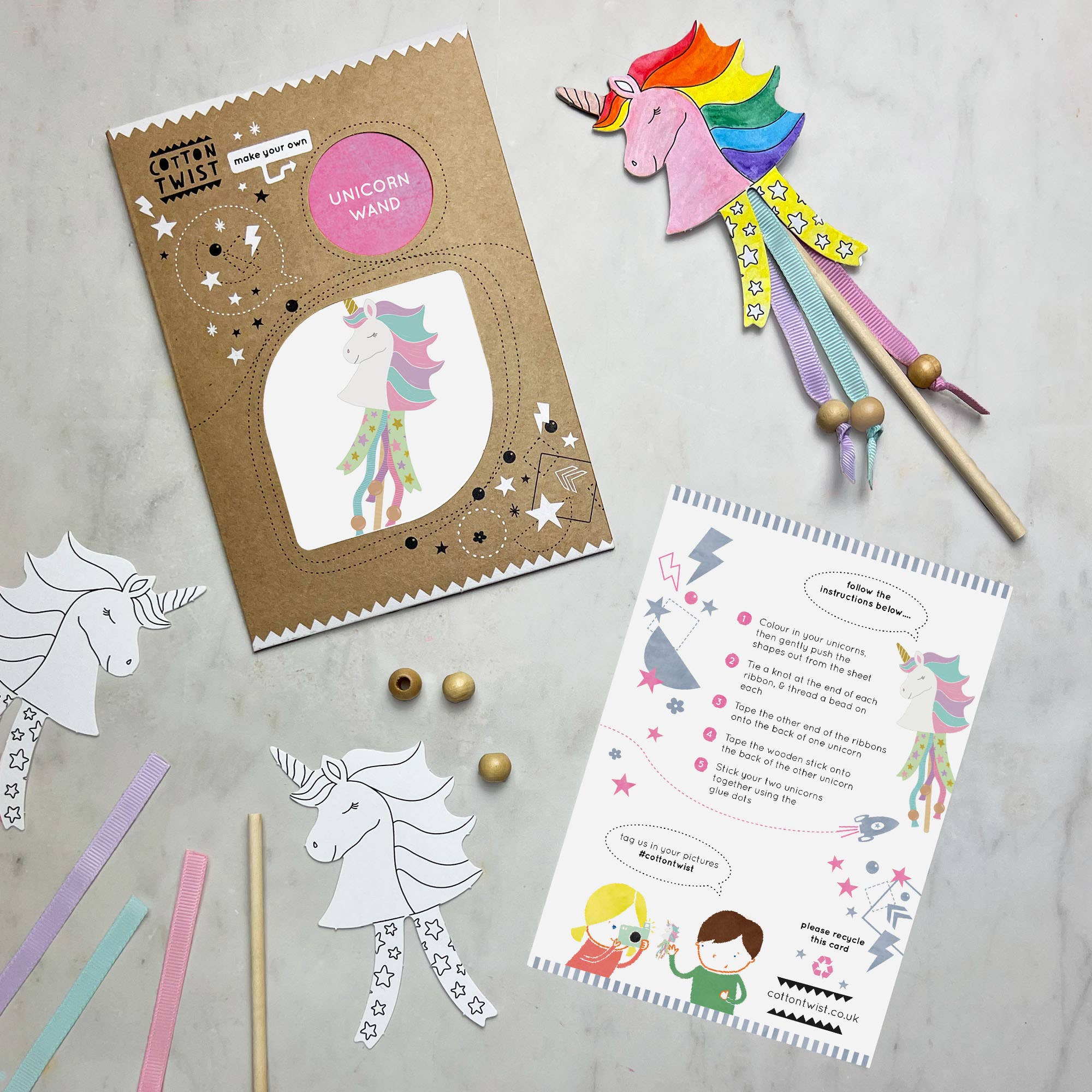 Faites votre propre baguette licorne  Cotton Twist  myplayground
