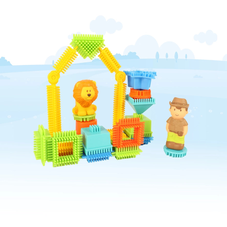 Coffret de 50 Bloko + 3 Figurines 3D Jungle - Bloko  Bloko Coffret de 50 Bloko + 3 Figurines 3D Jungle - Bloko myplayground