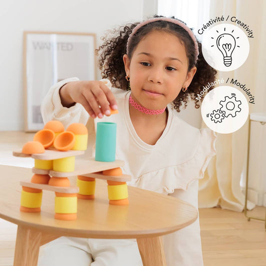 Stix 60 pcs - Jouet éducatif en bois de construction