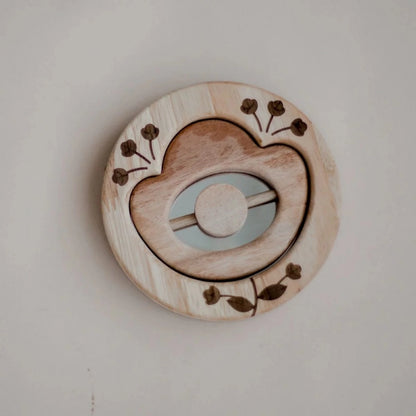 Ensemble hochet à fleurs et miroir pour bébé