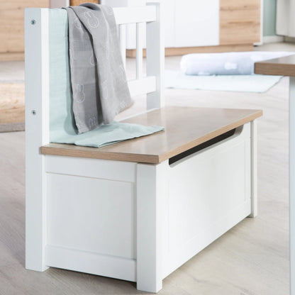 Banc de Coffre Pour Enfants - Coffre à Jouets en Bois Blanc - Roba Kids