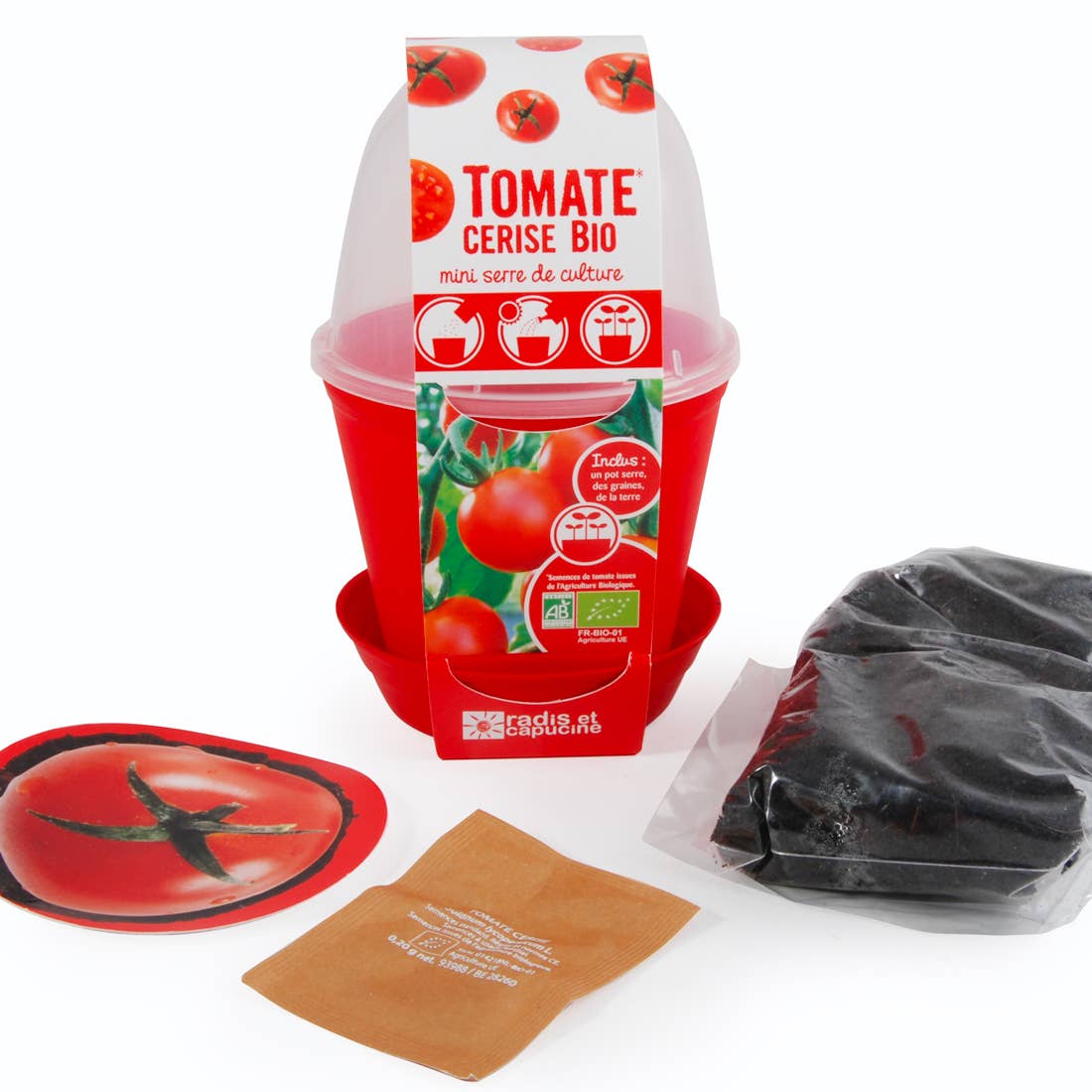Pot Cloche - Tomate cerise bio - Kit créatif de jardinage Enfant Kit DIY Radis Et Capucine  myplayground