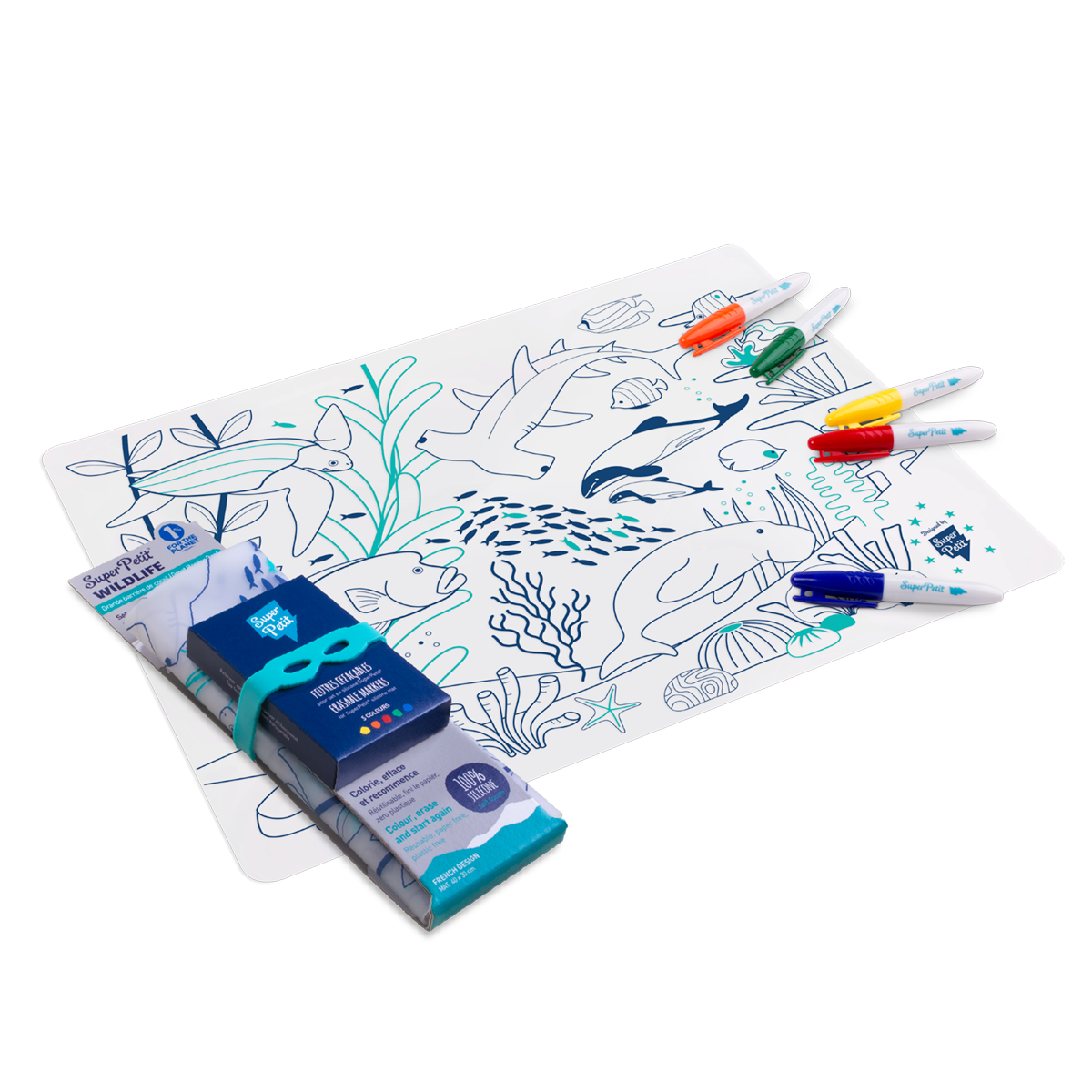 Jeu éducatif: Set de table en silicone CORAL - Réutilisable  SuperPetit Jeu éducatif: Set de table en silicone CORAL - Réutilisable myplayground