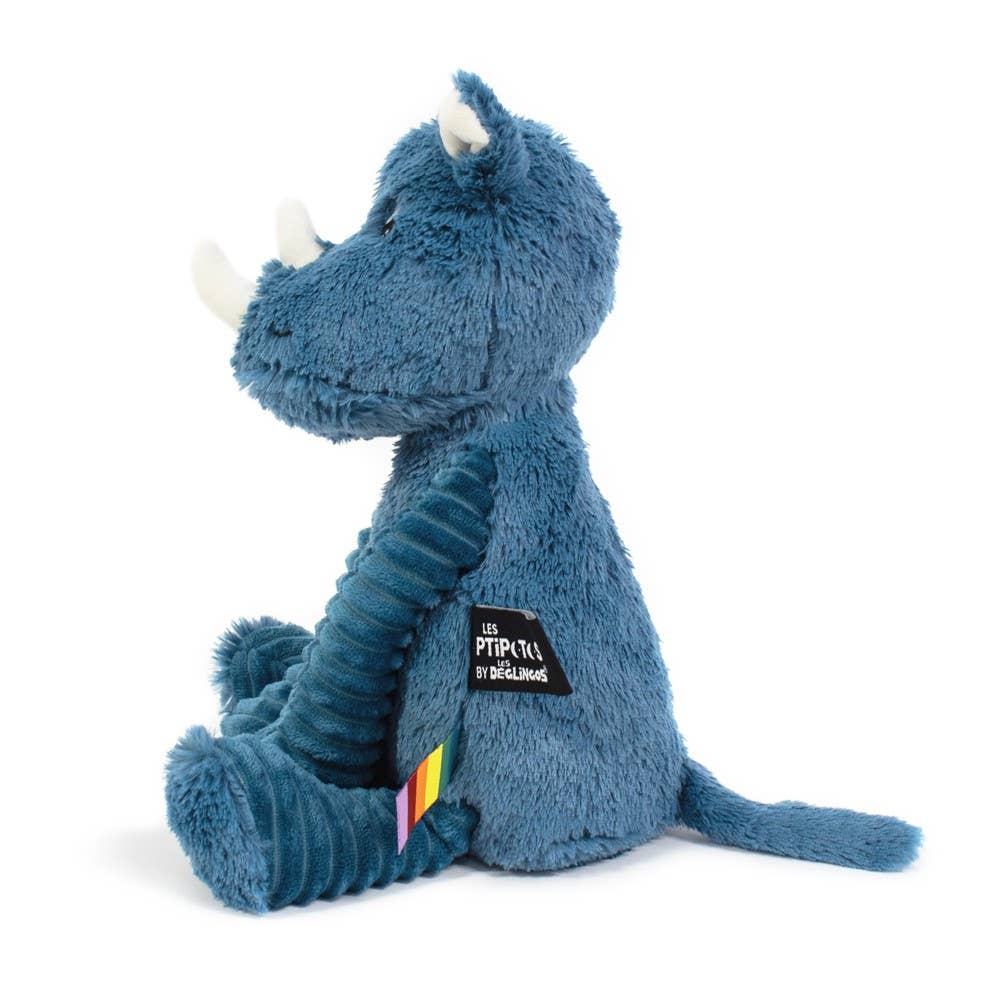 Peluche Les Ptipotos - Bleu Rhinocéros - Les Déglingos, France  Les Déglingos, France Peluche Les Ptipotos - Bleu Rhinocéros - Les Déglingos, France myplayground