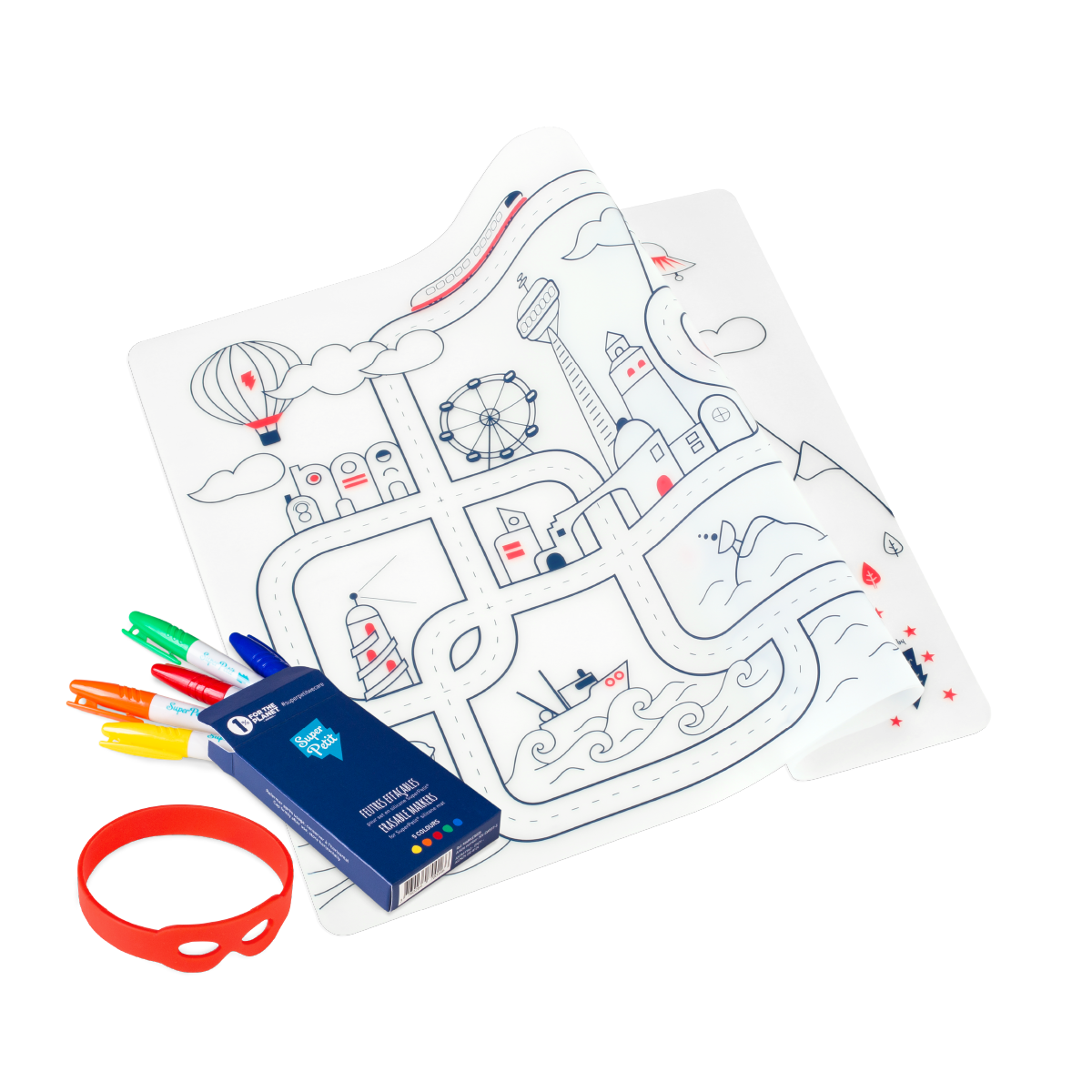 Jeu éducatif: Set de table en silicone CITY - Réutilisable  SuperPetit Jeu éducatif: Set de table en silicone CITY - Réutilisable myplayground