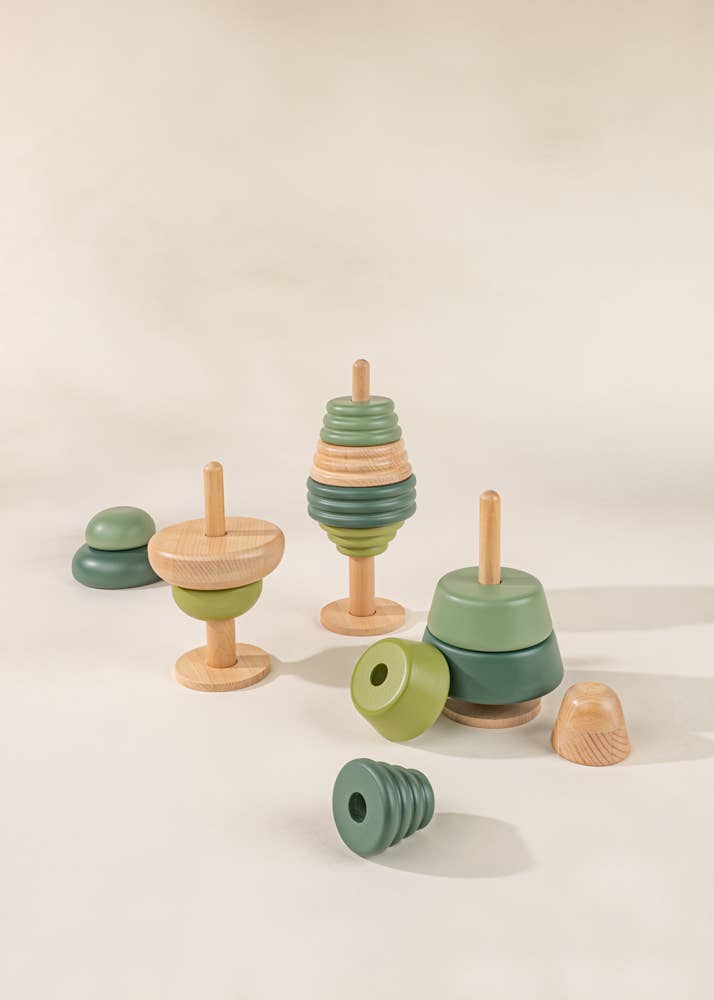 Lot de 3 arbres empilables en bois  Coco Village Lot de 3 arbres empilables en bois myplayground