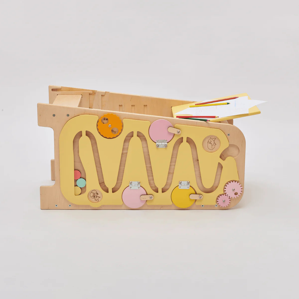 BusyKids - Tour d'Apprentissage Multifonctions 5 en 1 Vanille - Bois Brut (non verni) - 18 à 24 mois  BusyKids BusyKids - Tour d'Apprentissage Multifonctions 5 en 1 Vanille - Bois Brut (non verni) - 18 à 24 mois myplayground