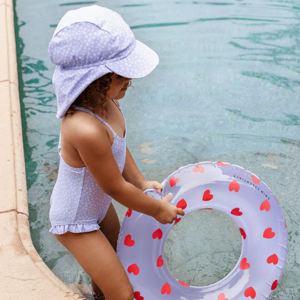 Aufblasbarer Schwimmring – Flieder mit rotem Herz-Print, Pool – Swim Essentials 