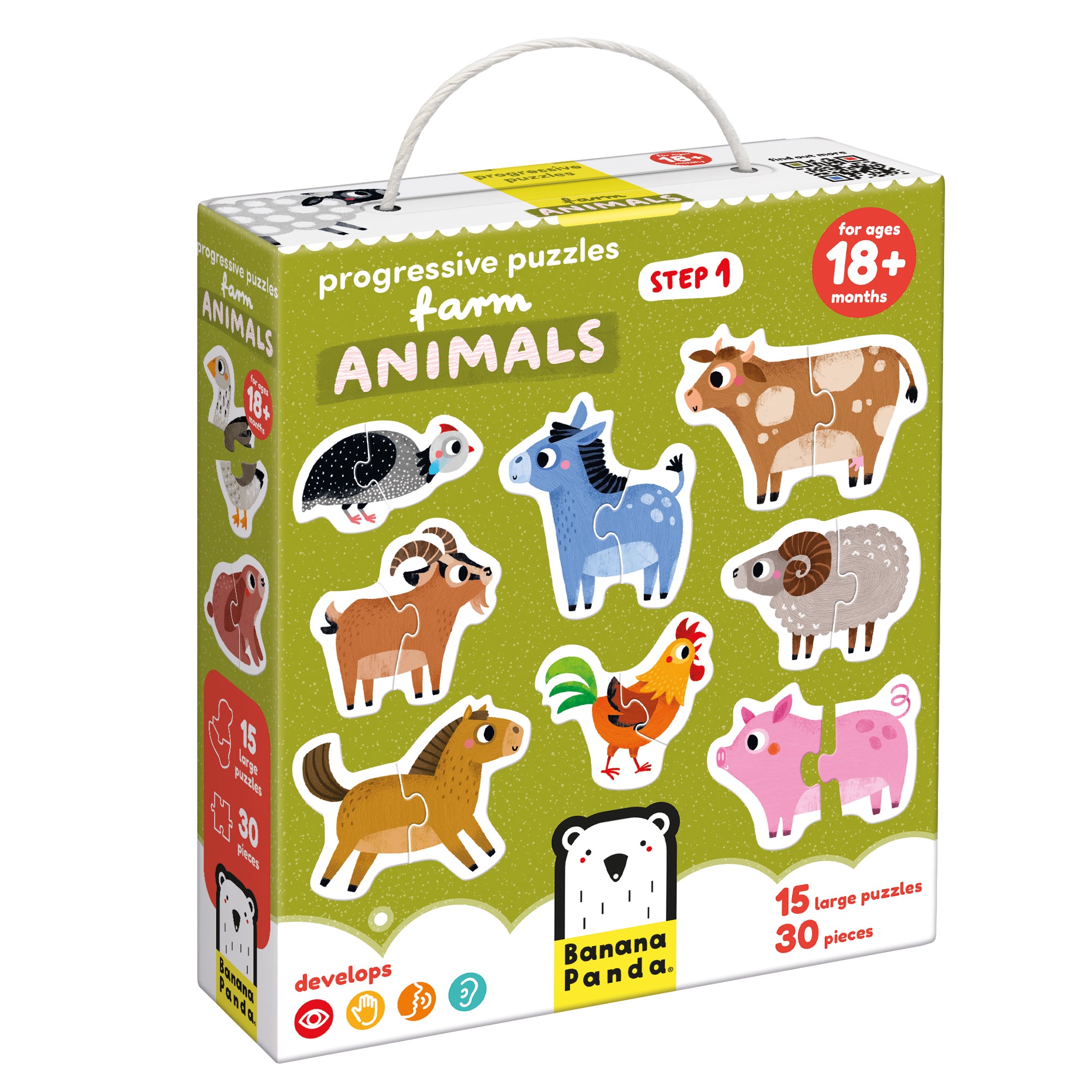 Puzzle Progressif Animaux de la Ferme - Banana Panda  Banana Panda Puzzle Progressif Animaux de la Ferme - Banana Panda myplayground