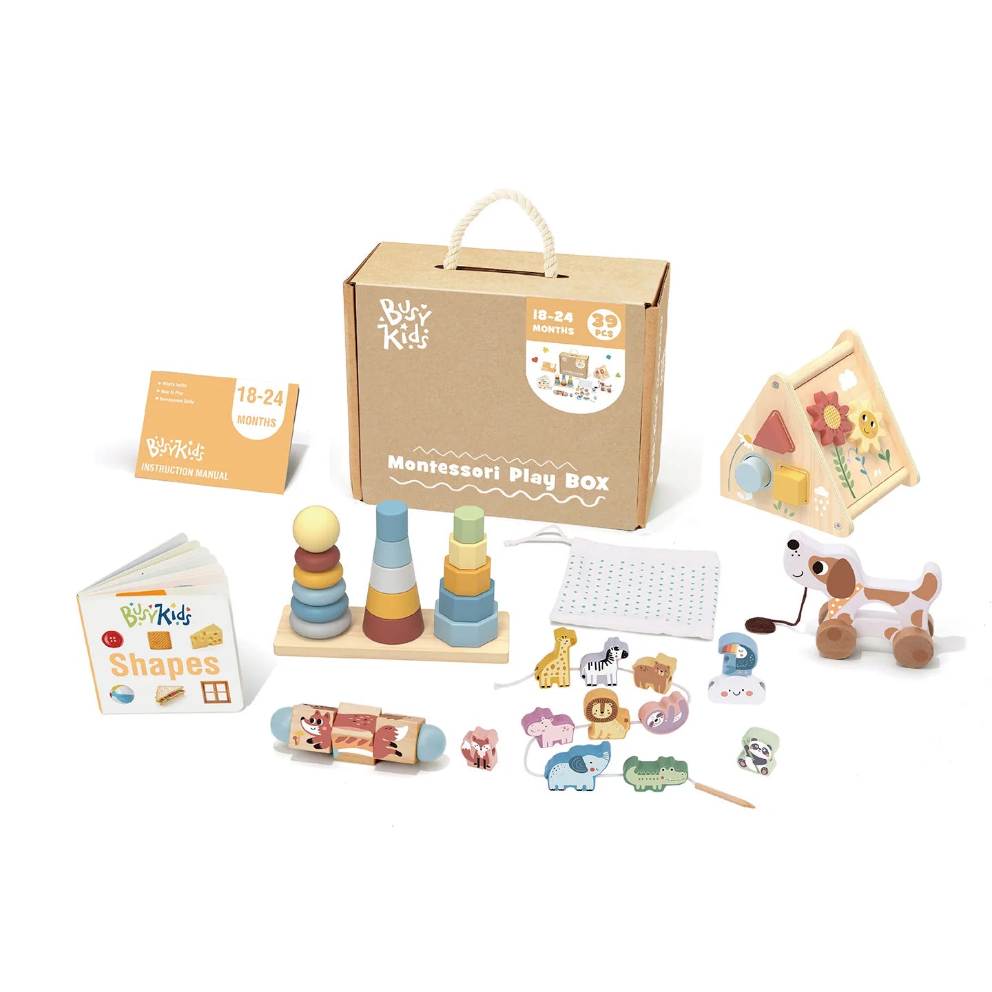BusyKids - Coffret de Jeu Montessori - ensemble pour les enfants - 18 à 24 mois  BusyKids BusyKids - Coffret de Jeu Montessori - ensemble pour les enfants - 18 à 24 mois myplayground