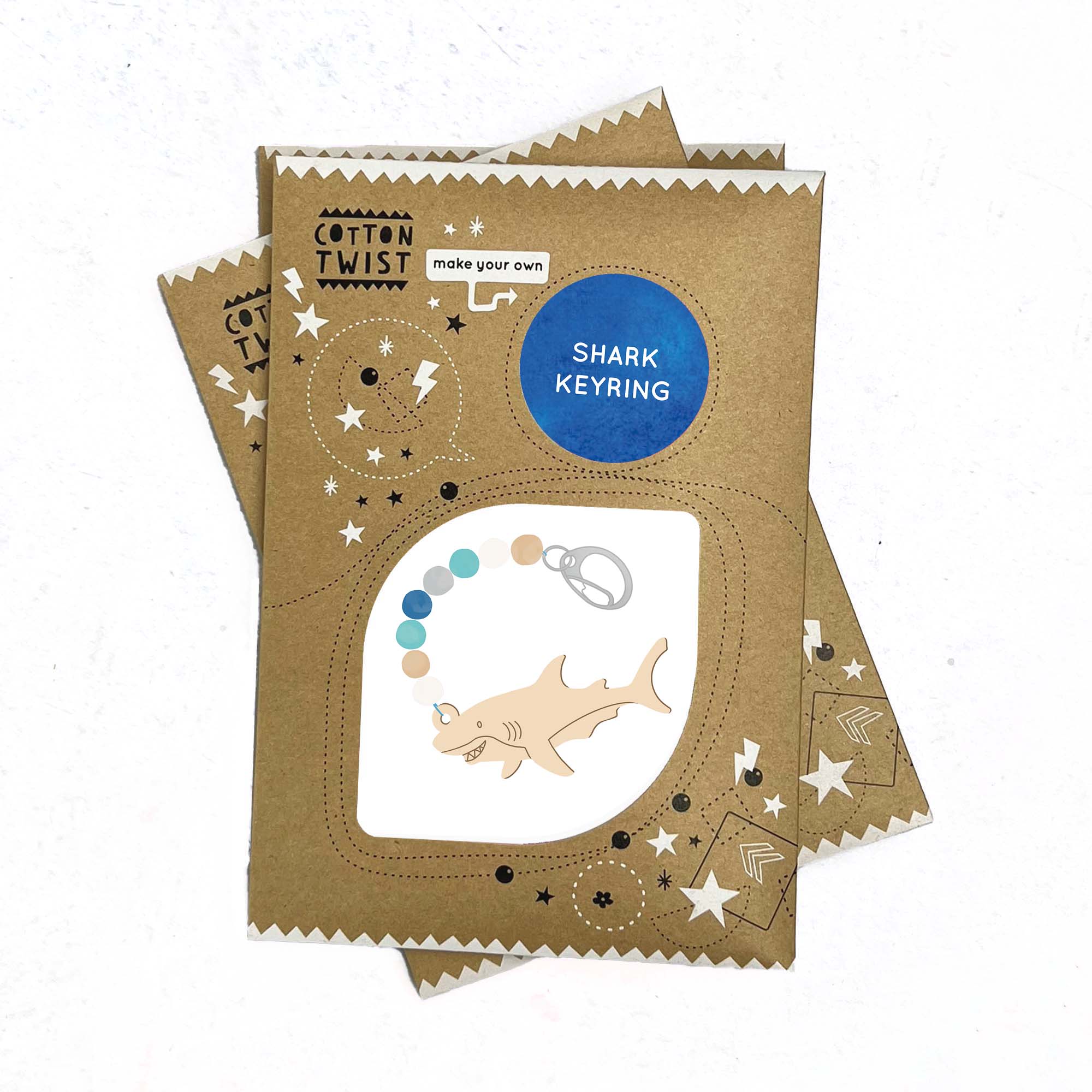 Créez votre propre kit de porte-clés en forme de requin  Cotton Twist Créez votre propre kit de porte-clés en forme de requin myplayground