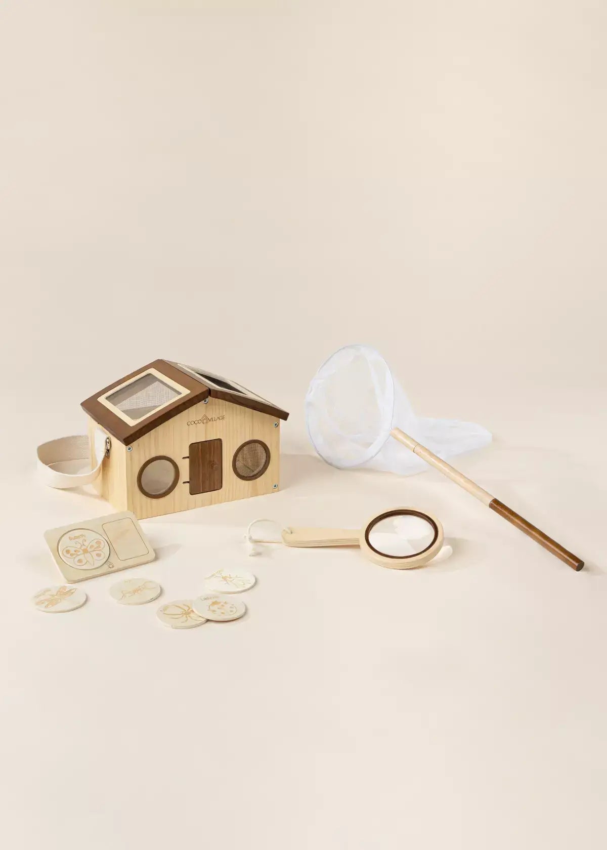 Ensemble attrape-insectes et d'exploration en bois (10 pièces)  Coco Village Ensemble attrape-insectes et d'exploration en bois (10 pièces) myplayground