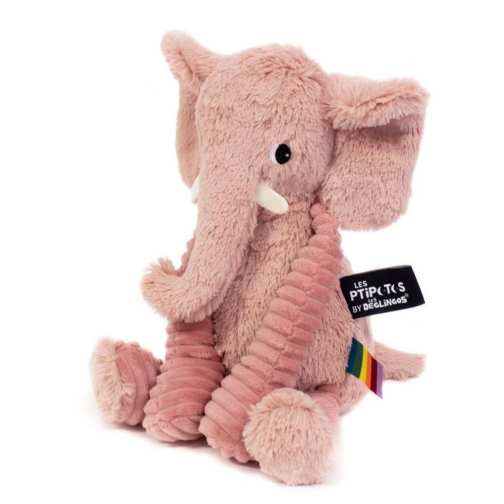 Peluche Les Ptipotos - Rose Éléphant - Les Déglingos, France  Les Déglingos, France Peluche Les Ptipotos - Rose Éléphant - Les Déglingos, France myplayground