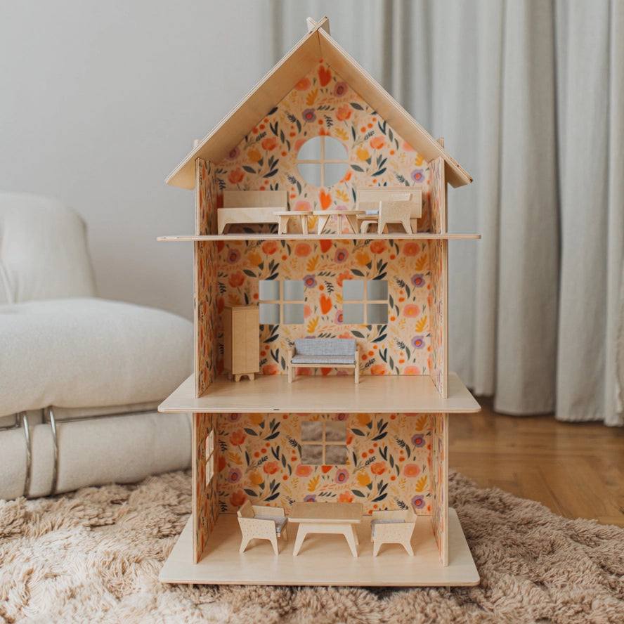 Maison de Poupée en Bois à Trois Étages/Maison de Poupée Moderne - Milin  Milin  myplayground
