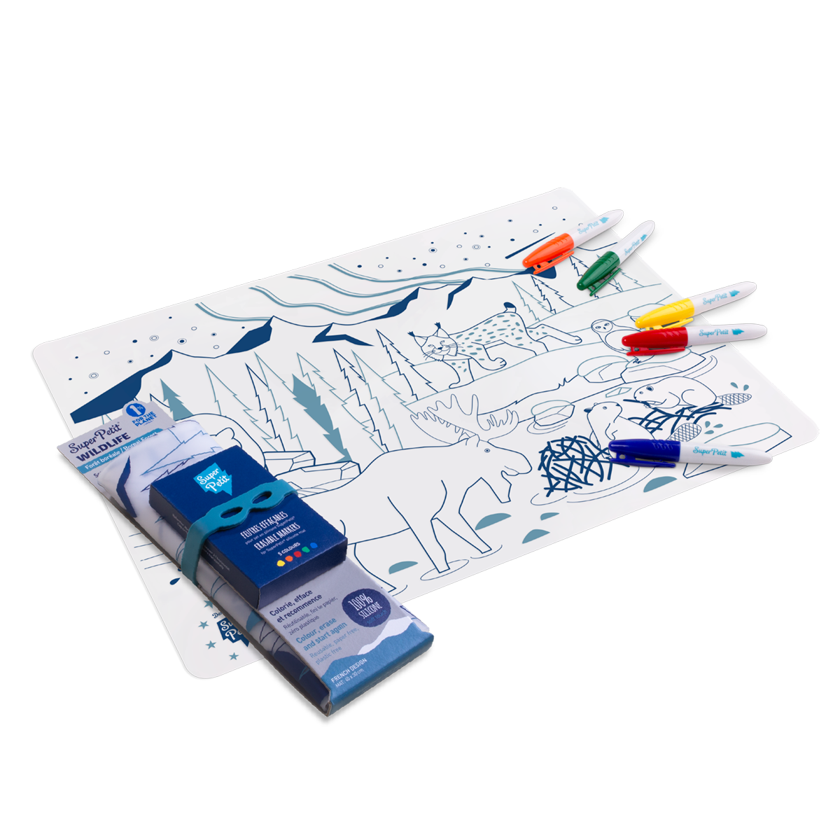 Jeu éducatif: Set de table en silicone BOREAL - Réutilisable  SuperPetit Jeu éducatif: Set de table en silicone BOREAL - Réutilisable myplayground