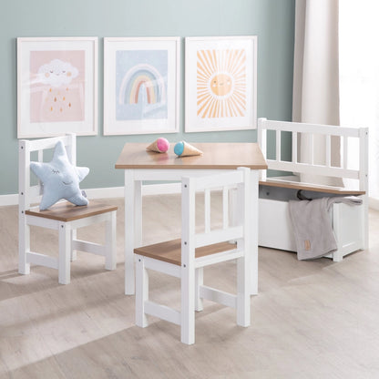Banc de Coffre Pour Enfants - Coffre à Jouets en Bois Blanc - Roba Kids