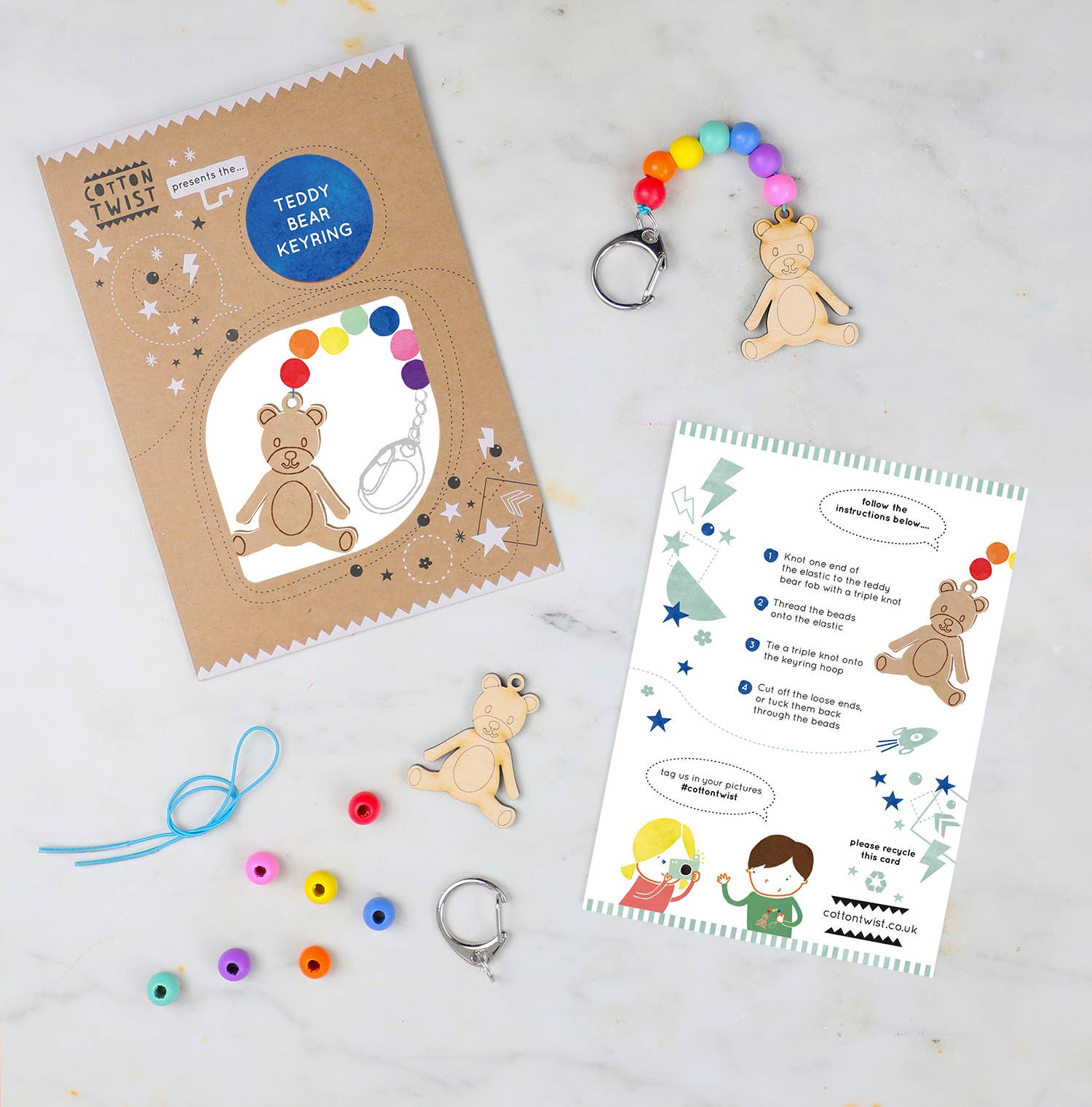 Faites votre propre nounours en peluche porte-clés  Cotton Twist Faites votre propre nounours en peluche porte-clés myplayground