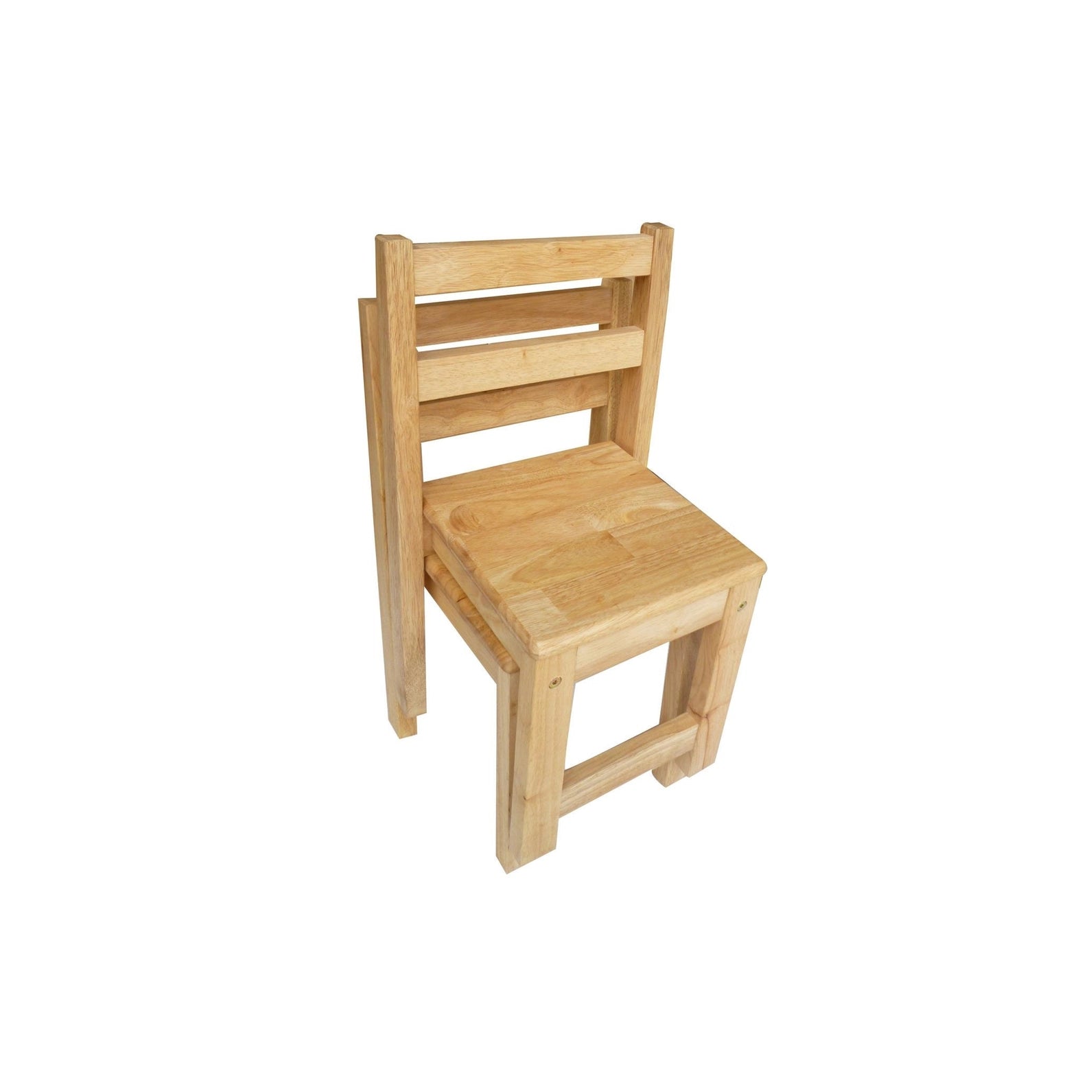 Chaises standard en bois d'hévéa - Ensemble de 2  QToys USA Chaises standard en bois d'hévéa - Ensemble de 2 myplayground