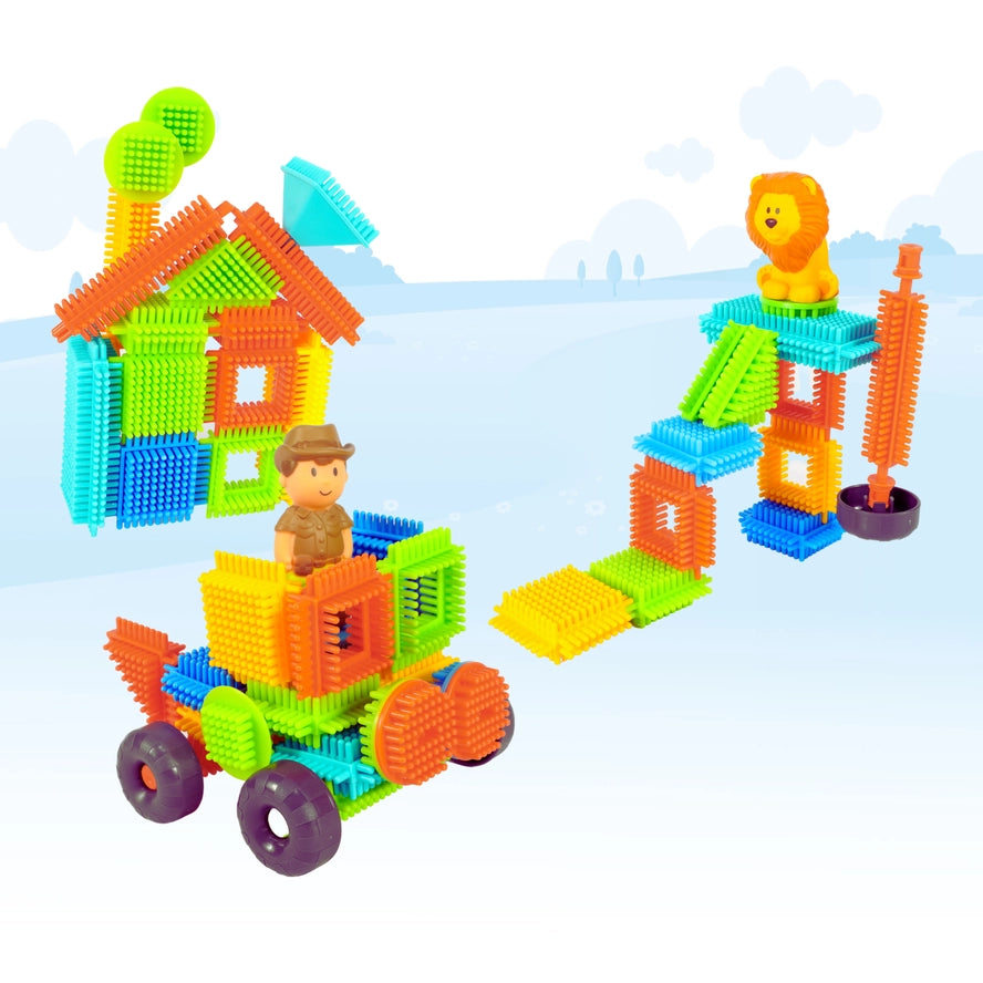 Coffret de 50 Bloko + 3 Figurines 3D Jungle - Bloko  Bloko Coffret de 50 Bloko + 3 Figurines 3D Jungle - Bloko myplayground