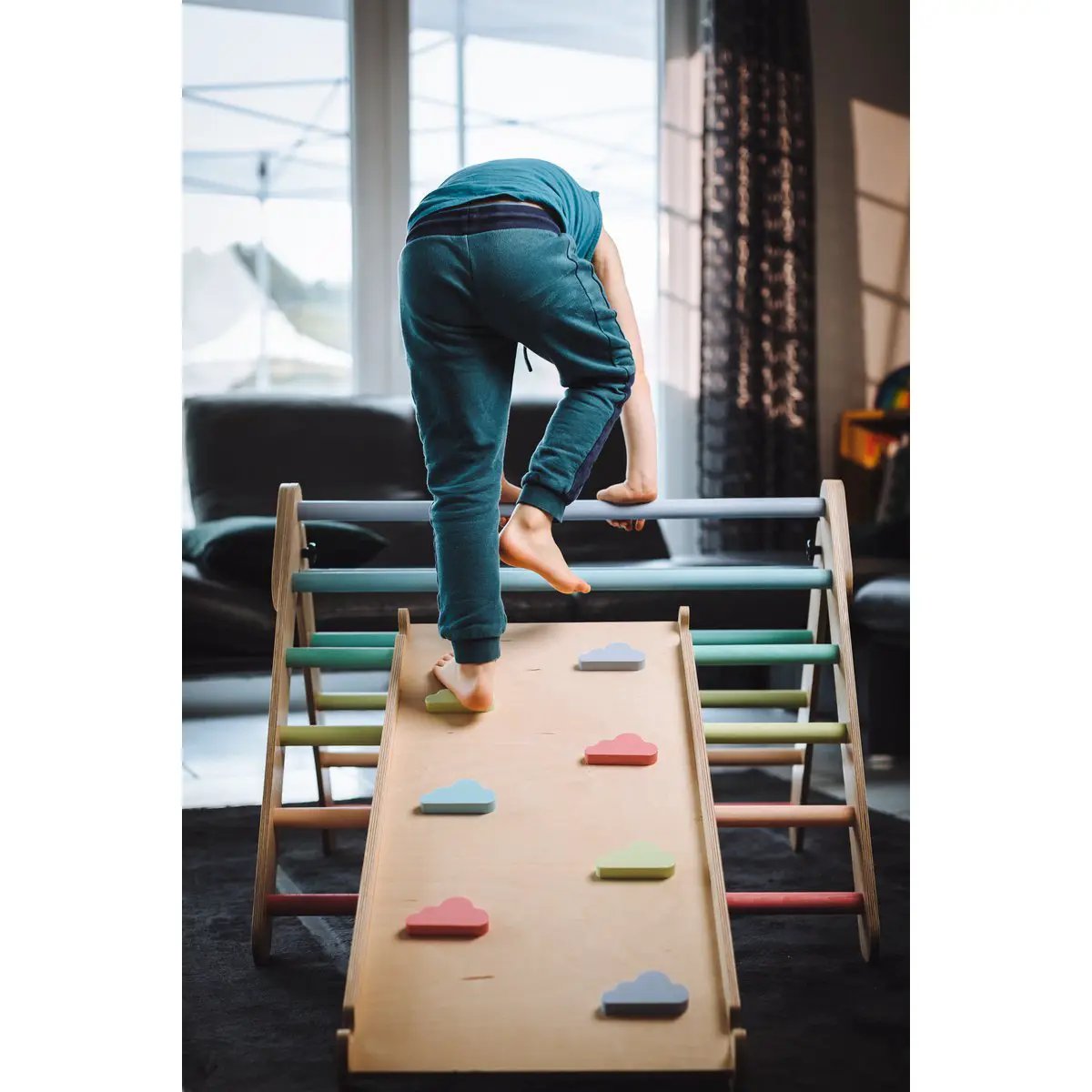 Toboggan avec nuages d'escalade pastel multicolores – tiSsi – vue 8