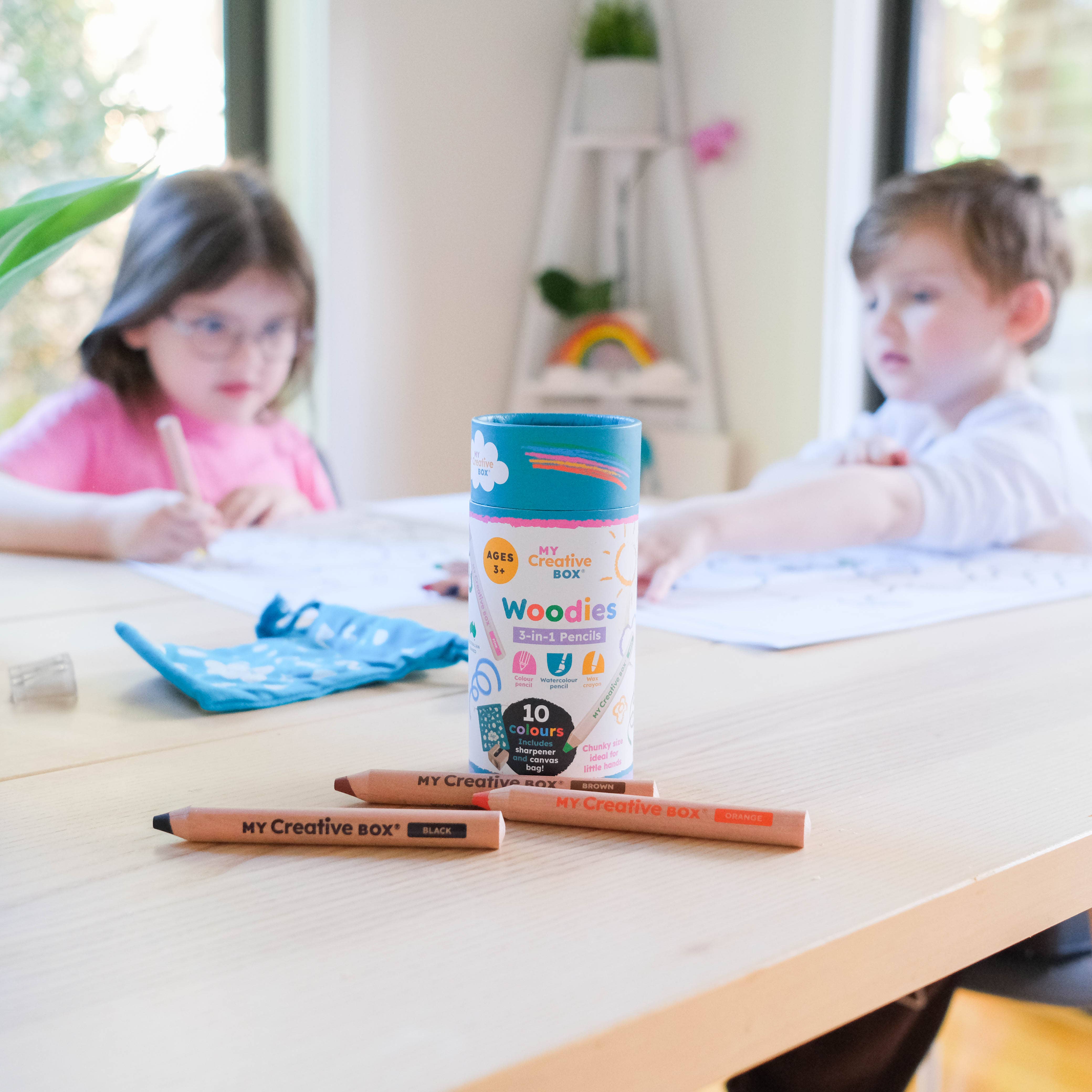 Crayons en bois 3 en 1 Woodies Lot de 10 - My Creative Box  My Creative Box Crayons en bois 3 en 1 Woodies Lot de 10 - My Creative Box myplayground