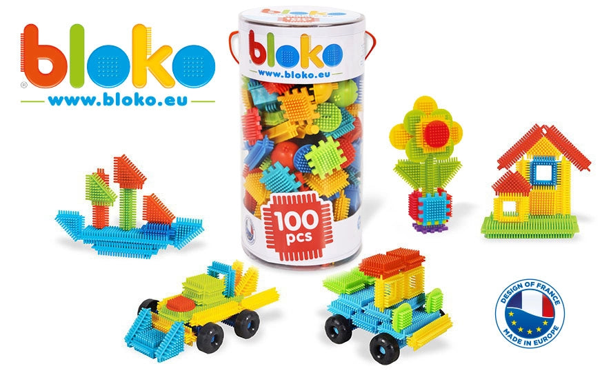 Tube 100 Bloko Multi Couleurs et Formes - Bloko  Bloko Tube 100 Bloko Multi Couleurs et Formes - Bloko myplayground