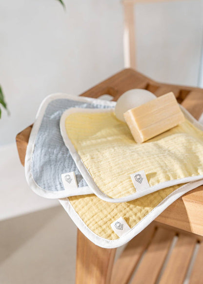 Gant de toilette 100 % coton biologique (paquet de 3) - JASMIN, DESERT & B