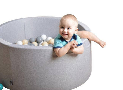 Ball-Pit Round Gris clair 90x40cm (+200 balles)