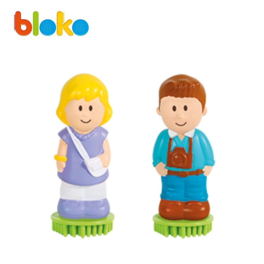Tube 100 Bloko + 2 Figurines 3D Famille - Bloko  Bloko Tube 100 Bloko + 2 Figurines 3D Famille - Bloko myplayground