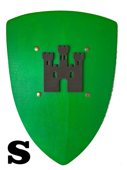 Bouclier kamelots vert avec chateau - Jeu de role pour enfants