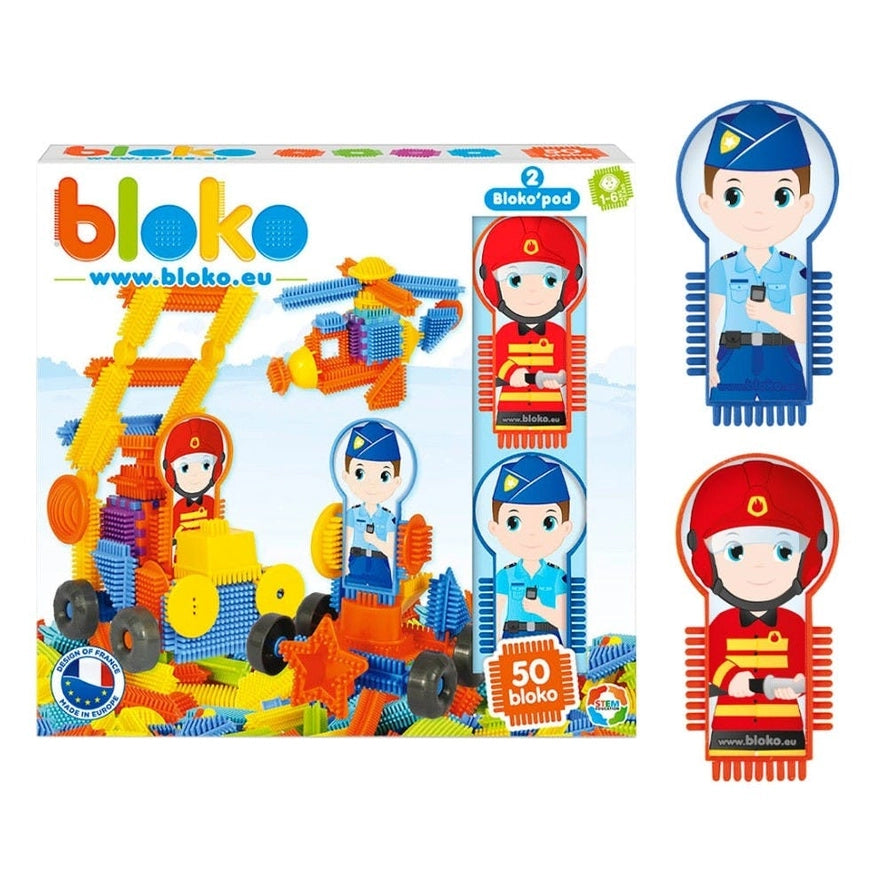 Coffret 50 Bloko + 2 Figurines Pods Secours - Bloko  Bloko Coffret 50 Bloko + 2 Figurines Pods Secours - Bloko myplayground