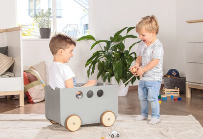 Coffre à Jouets à Roulettes - Gris 'Jim' - Pinolino Kinderträume GmbH