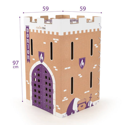 CACHE TOI cabane pliable made in France en carton - DONJON