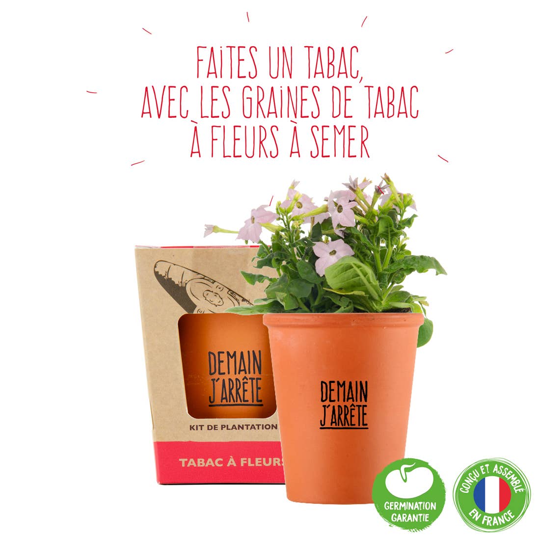 Kit message Demain j'arrête - Tabac de Virginie - Kit créatif de jardinage  Radis Et Capucine Kit message Demain j'arrête - Tabac de Virginie - Kit créatif de jardinage myplayground