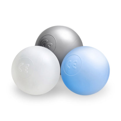 PLUSH NEST - Misioo - Boules de piscine à balles, 6 cm, lot de 200 pcs : perle, argent, perle bleu clair