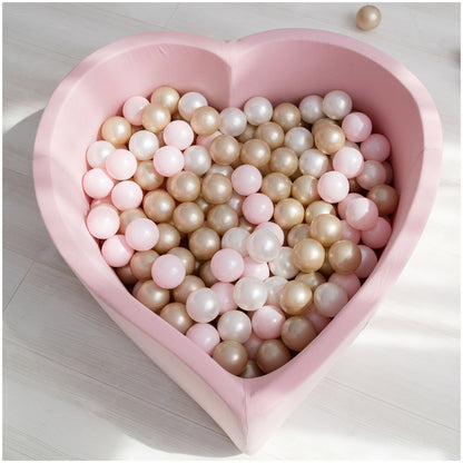 PLUSH NEST - Misioo - Boules de piscine à balles, 6 cm, lot de 200 pcs : perle, or, rose clair