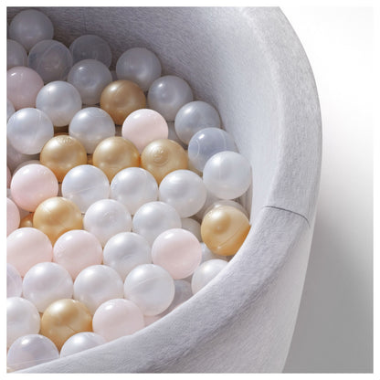 PLUSH NEST - Misioo - Boules de piscine à balles, 6 cm, lot de 200 pcs : perle, or, rose clair
