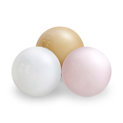 PLUSH NEST - Misioo - Boules de piscine à balles, 6 cm, lot de 200 pcs : perle, or, rose clair