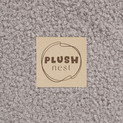 PLUSH NEST - Misioo - Piscine à balles, ronde, 90x30 cm, agneau gris (+ 200 boules argent, perle, transparentes)