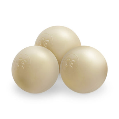 PLUSH NEST - Misioo - Piscine à balles, ronde, 90x30 cm, agneau crème (+ 200 boules or, perle, transparentes)