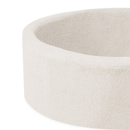 PLUSH NEST - Misioo - Piscine à balles, ronde, 90x30 cm, agneau crème (+ 200 boules or, perle, transparentes)