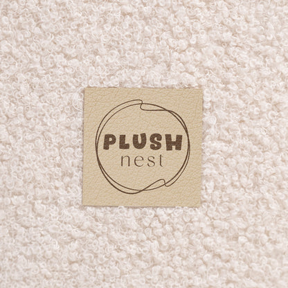 PLUSH NEST - Misioo - Piscine à balles, ronde, 90x30 cm, agneau crème (+ 200 boules or, perle, transparentes)