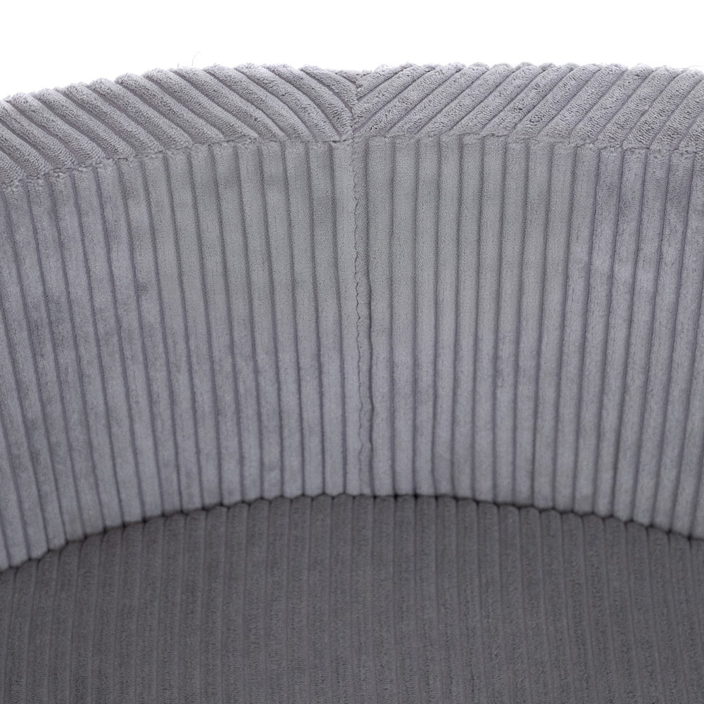 Piscine à balles - ronde 90x30 cm, gris clair, velours côtelé (+ 200 boules  perle, bleu clair, argent) -Plush Nest- Misioo  Misioo  myplayground