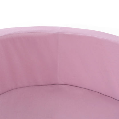 PLUSH NEST - Misioo - Piscine à balles, rose, ronde, velours, 90x30, 200 boules : rose, argent, perle