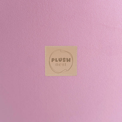 PLUSH NEST - Misioo - Piscine à balles, rose, ronde, velours, 90x30, 200 boules : rose, argent, perle